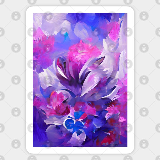 BEAUTIFUL SURREAL PINK, BLUE  AND BLACK FLORAL PRINT Sticker by sailorsam1805